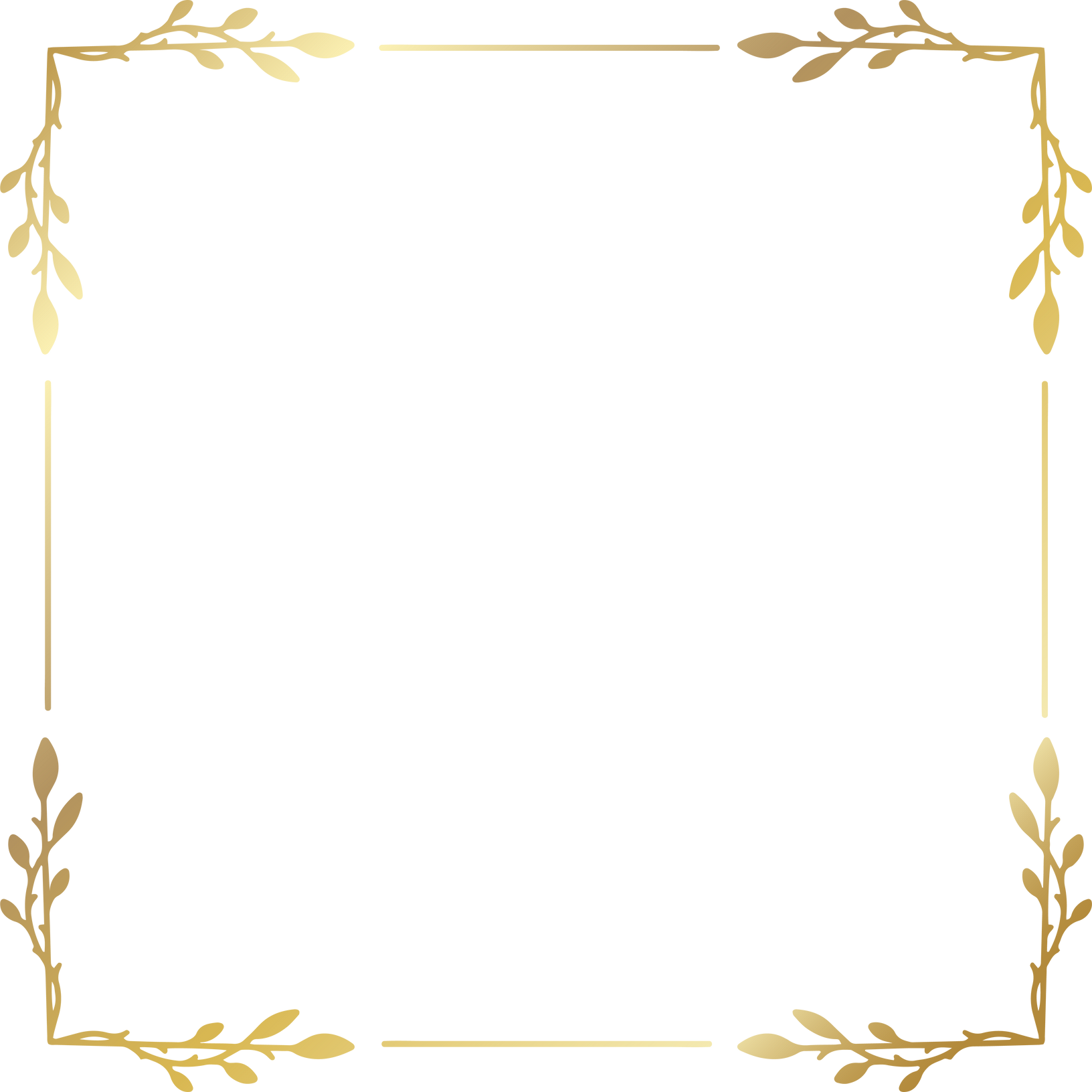 Floral golden square frame