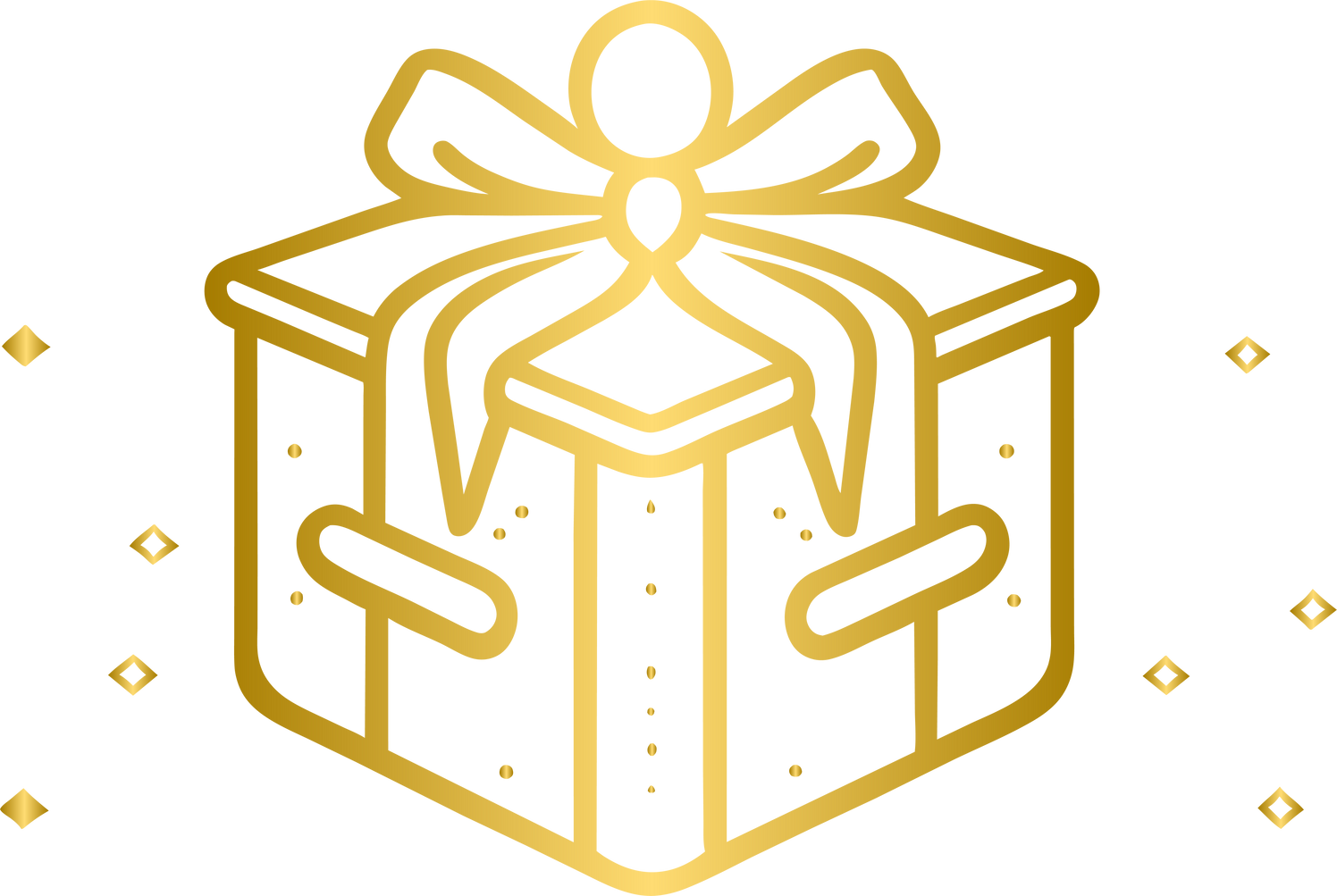Golden christmas gift, present