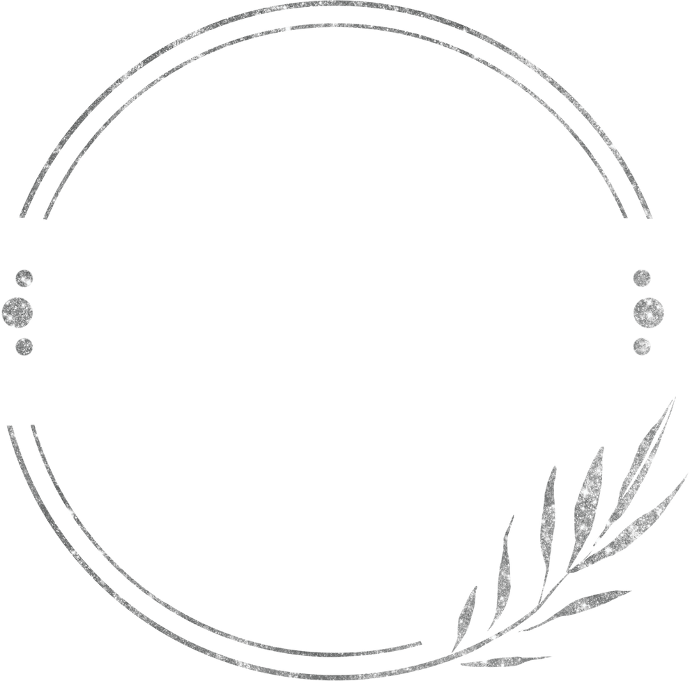Silver frame wreath leaves